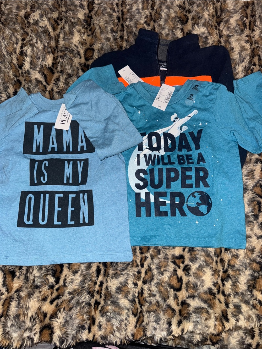 Place Blue Graphic Long-Sleeve Tees - Light & Teal Blue Prints